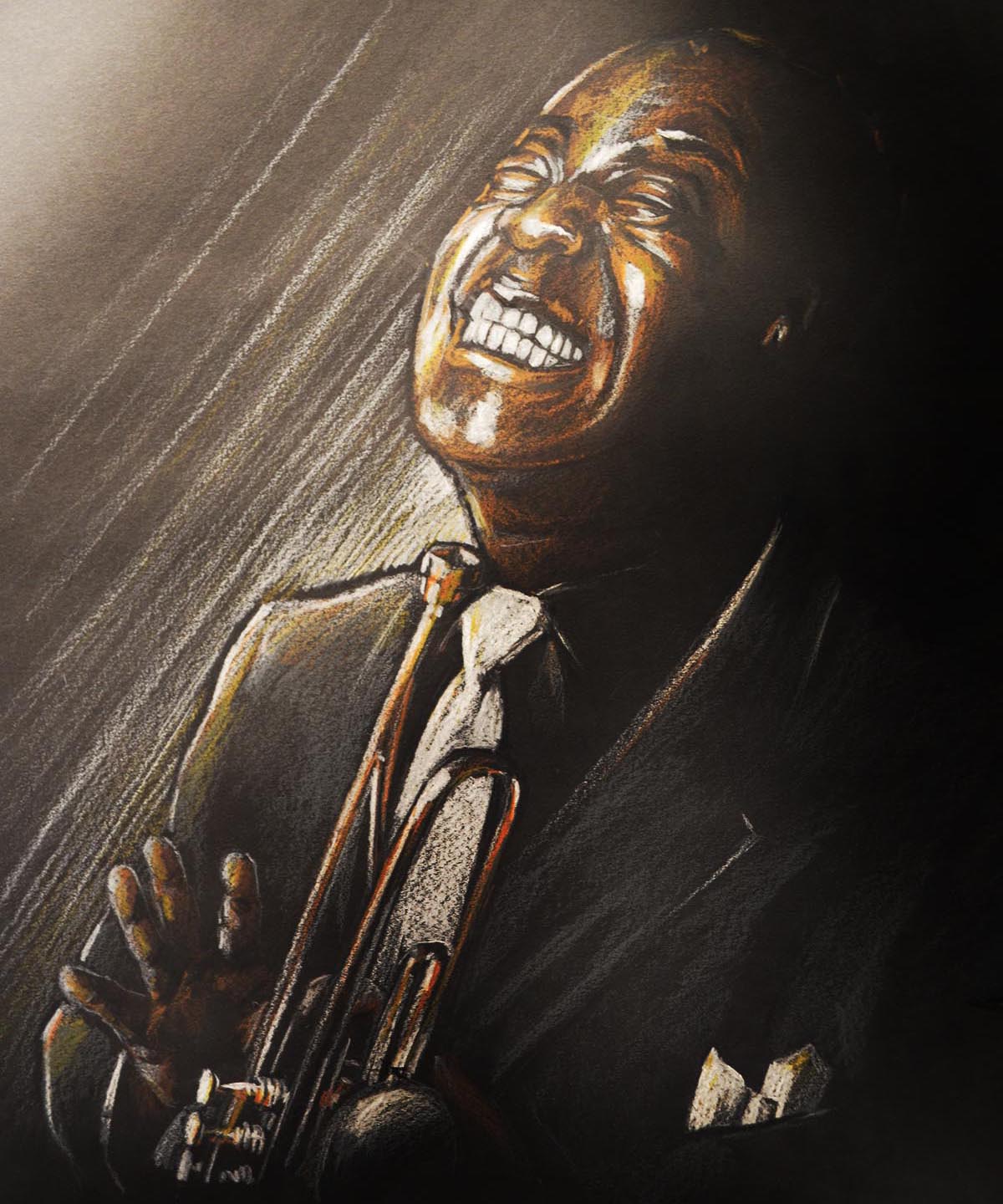 Portrait au pastel réalisé en cours